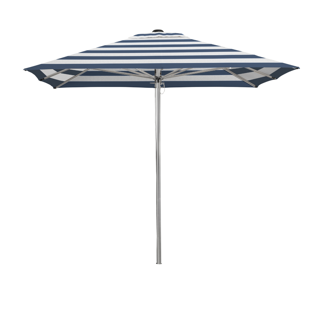 SHELTA - 220 SQUARE COOLUM UMBRELLA - NAVY/WHITE STRIPE