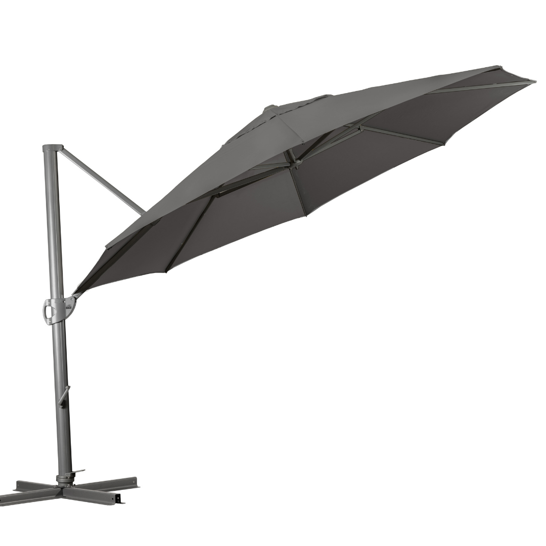 SHELTA - SAVANNAH CANTILEVER UMBRELLA - 380 OCTAGONAL - BOULDER GREY