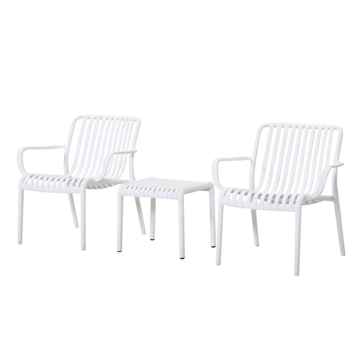 VOYAGE 3 PCE LOUNGE SETTING WHITE