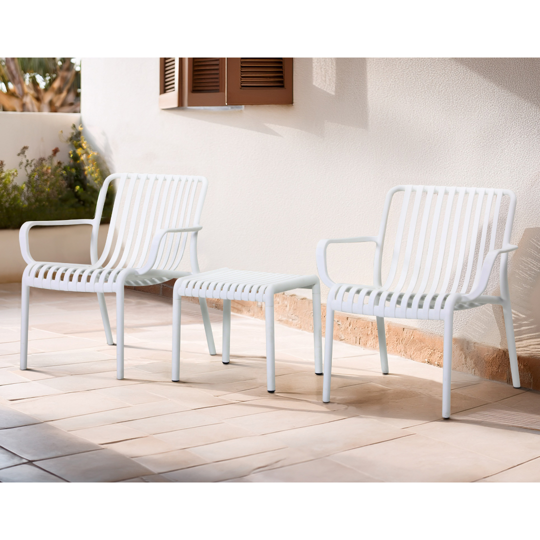 VOYAGE 3 PCE LOUNGE SETTING WHITE