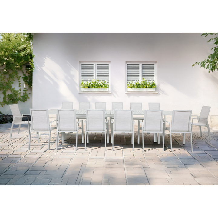 ARUBA DINING CHAIR & ARUBA EXTENSION TABLE - 15 PCE