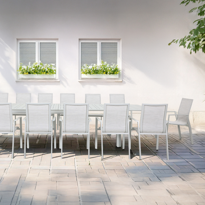 ARUBA DINING CHAIR & ARUBA EXTENSION TABLE - 15 PCE