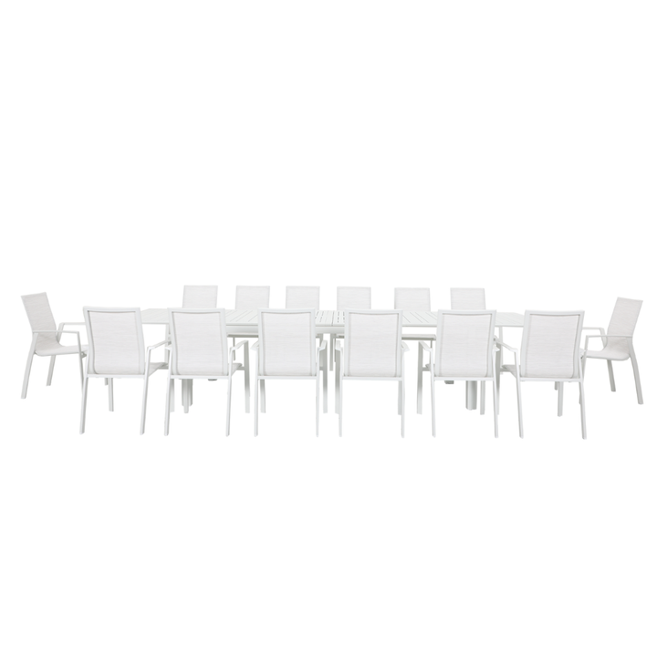 ARUBA DINING CHAIR & ARUBA EXTENSION TABLE - 15 PCE