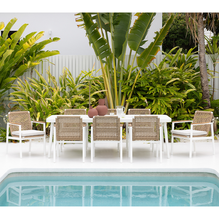 REYNE DINING CHAIR & NAYA TABLE SETTING - 9PCE