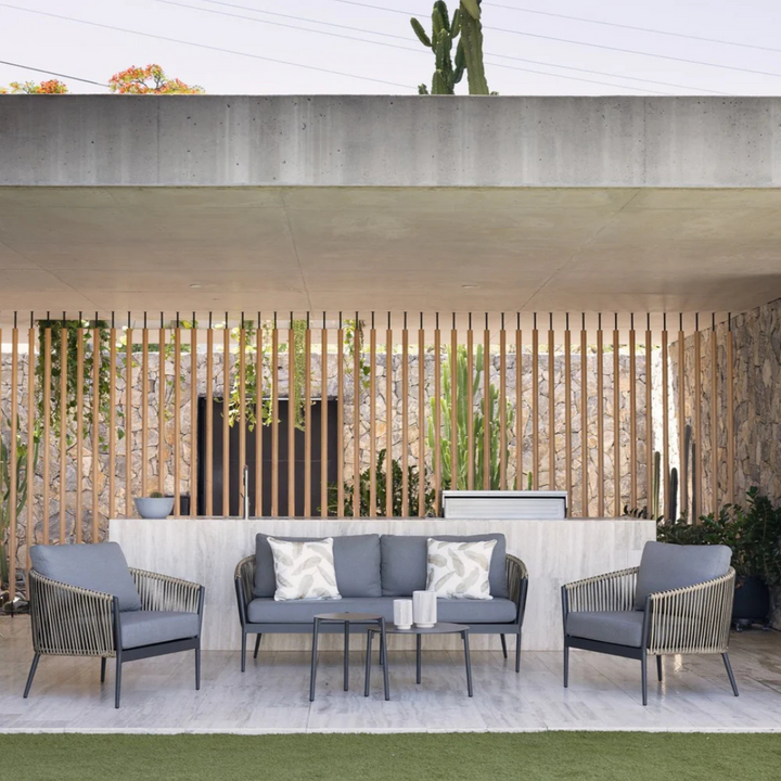 Artemis 5 pce Lounge - Peapod Weave Charcoal