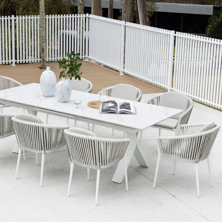 ARTEMIS CHAIR & CARSON EXTENSION TABLE SETTING - 9 PCE