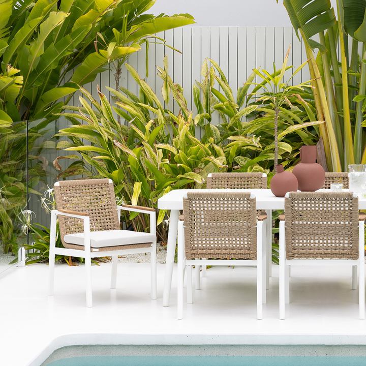 REYNE DINING CHAIR & NAYA TABLE SETTING - 9PCE