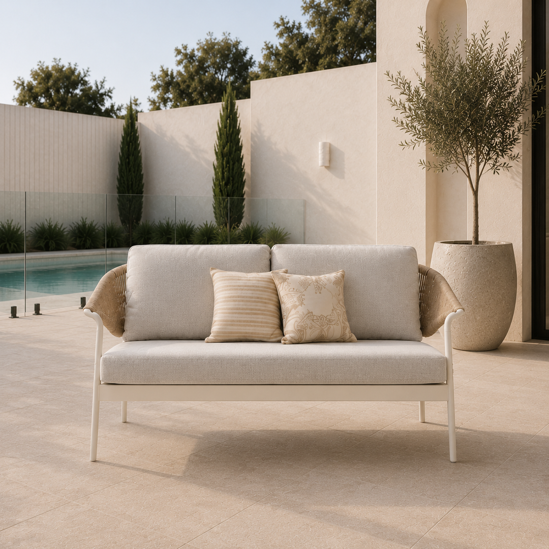 Celia Lounge Setting - 3 pce White | Natural