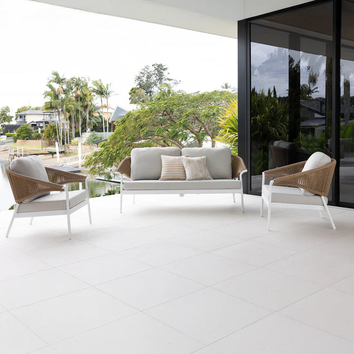 Celia Lounge Setting - 3 pce White | Natural