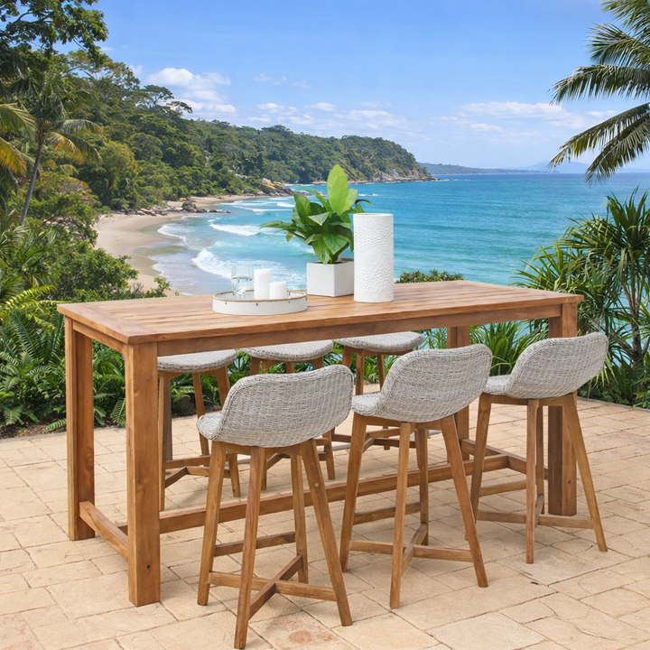 Belmont and Danske Wicker Bar Setting