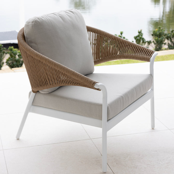 Celia Lounge Setting - 4 pce White | Natural