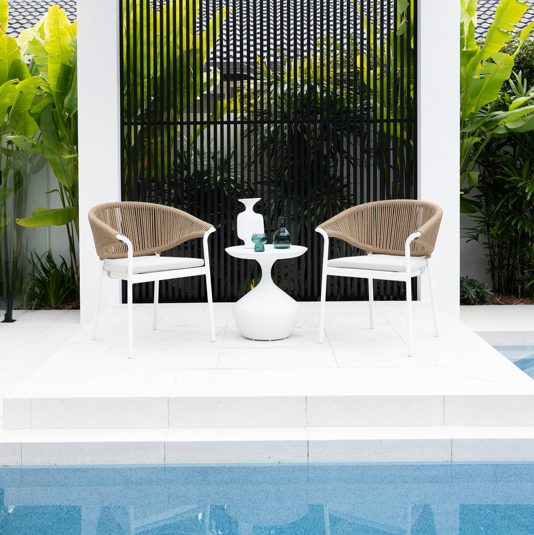 Celia Dining Chair - White | Natural