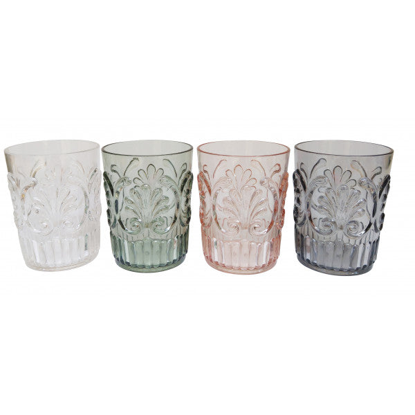 ACRYLIC TUMBLER SCALLOP DESIGN - BLUSH