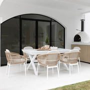 AMALFI & TANGO EXTENSION DINING SETTING - 7pce COCONUT