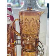 ACRYLIC JUG SCALLOP DESIGN - AMBER