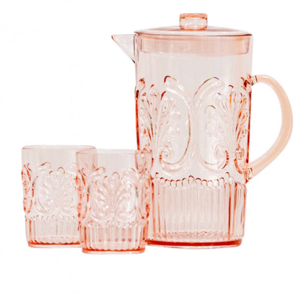 ACRYLIC TUMBLER SCALLOP DESIGN - BLUSH