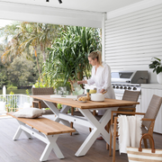Bellona Table, Bench & Winton Wicker Chair Setting