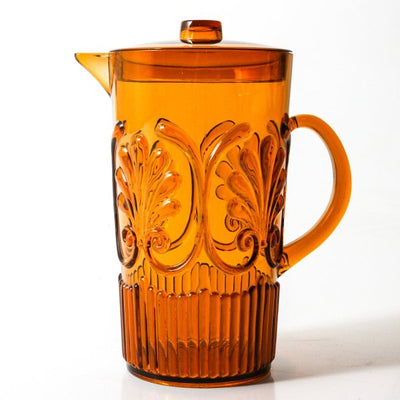 ACRYLIC JUG SCALLOP DESIGN - AMBER