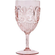 ACRYLIC WINE GLASS SCALLOP DESIGN - BLUSH