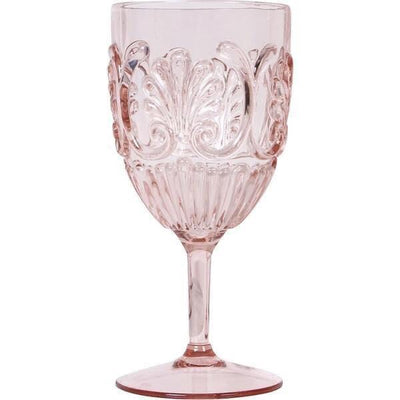 ACRYLIC WINE GLASS SCALLOP DESIGN - BLUSH