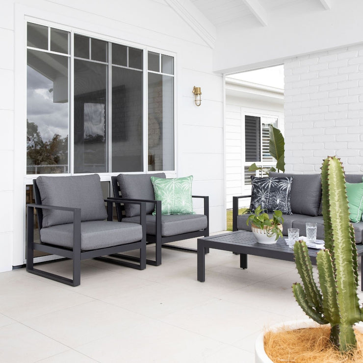 5 seat Lounge - Coolum Triple Lounge setting - Gunmetal