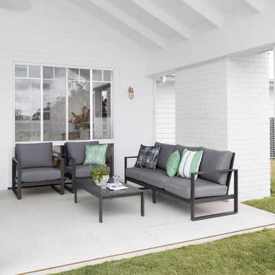 5 seat Lounge - Coolum Triple Lounge setting - Gunmetal